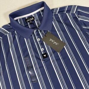 NWT Bad Birdie Core Polo Shirt Mens XL Blue Winning Streak Golf Short Sleeve